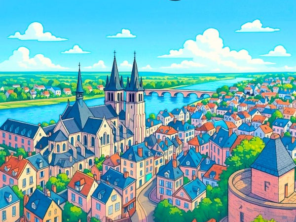 Poster, Château de Blois, cadeau, parfait, Loir et Cher, souvenirs, voyage, tourisme, France, architecture.