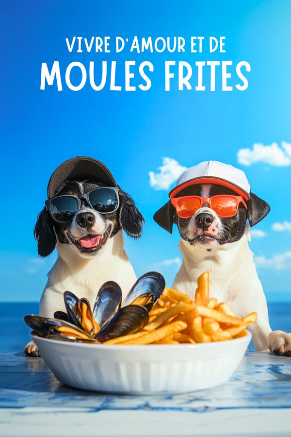 Affiche, Drôle, Gastronomie, Française, Moules, Frites, Nord, Humour, Cuisine, Décoration.