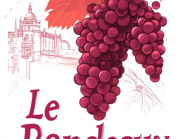 Affiche Bordeaux vin rouge raisin château Gironde histoire.