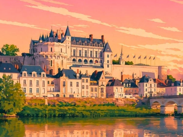 Affiche Amboise - Château vintage Indre Loire