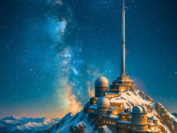 Affiche, Pic Du Midi, Photo, Observatoire, Pyrénéen, Ciel, Étoilé, Décoration, Photographie, Astronomie.