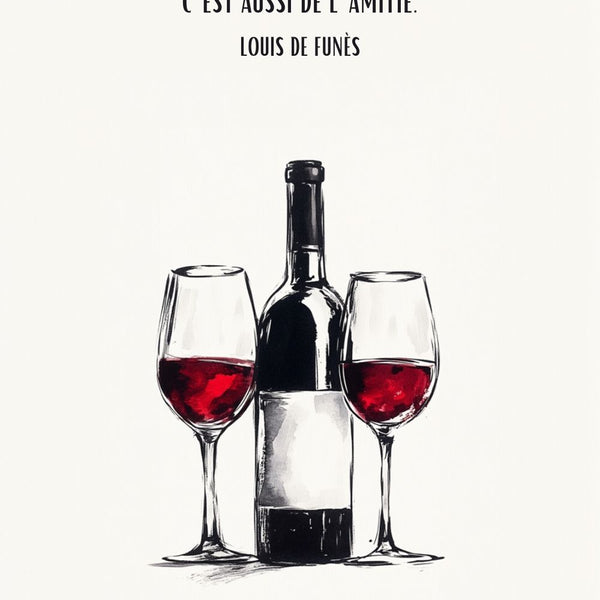 Affiche Vin - Citation Louis de Funès