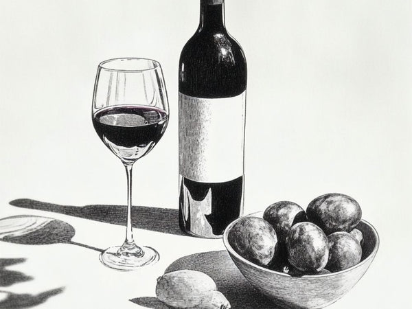 Affiche Vin - La Boisson de la Vie Noir et Blanc