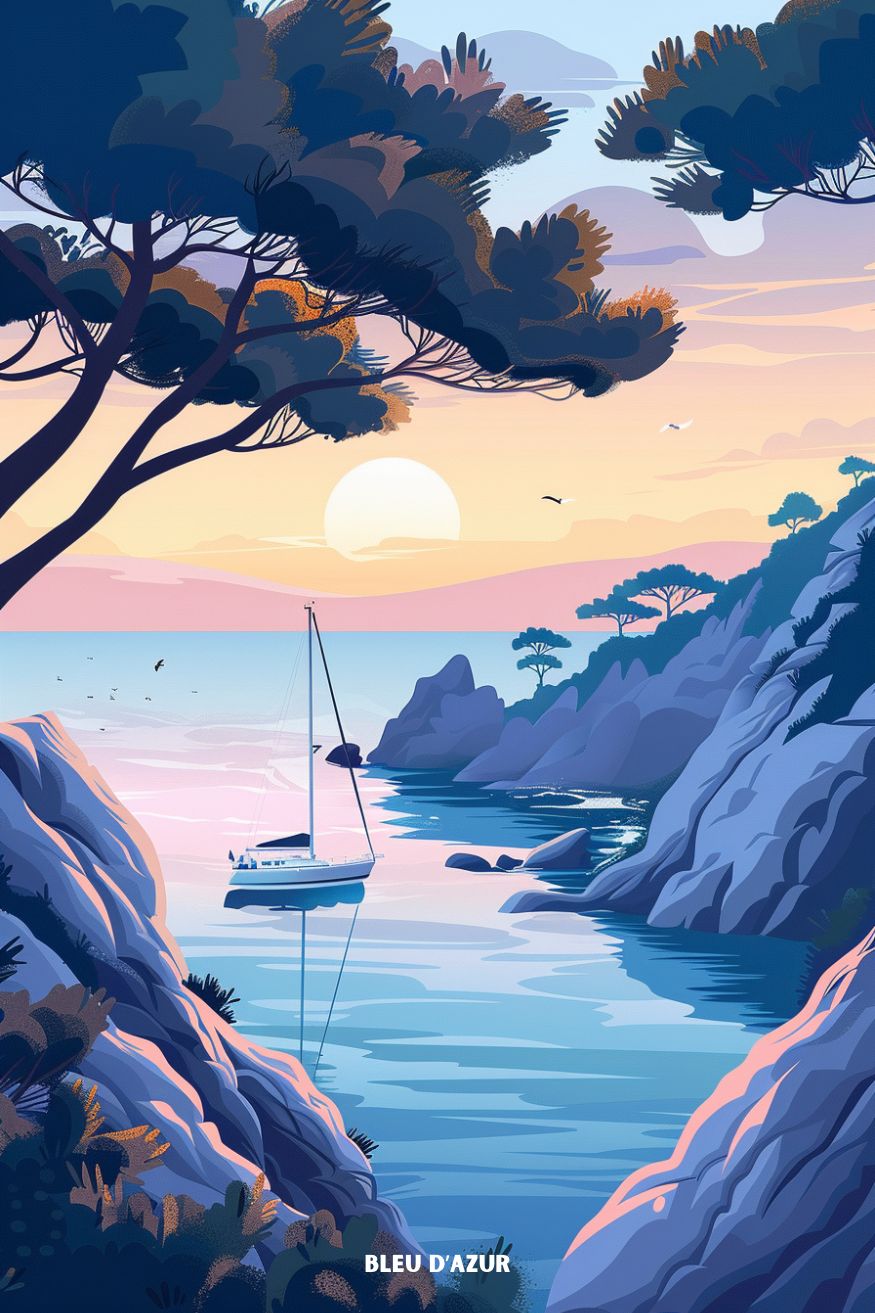 Poster Vintage Côte D'Azur RHCC - Haute Qualité 50x70cm - Affiche Décoration Neuve