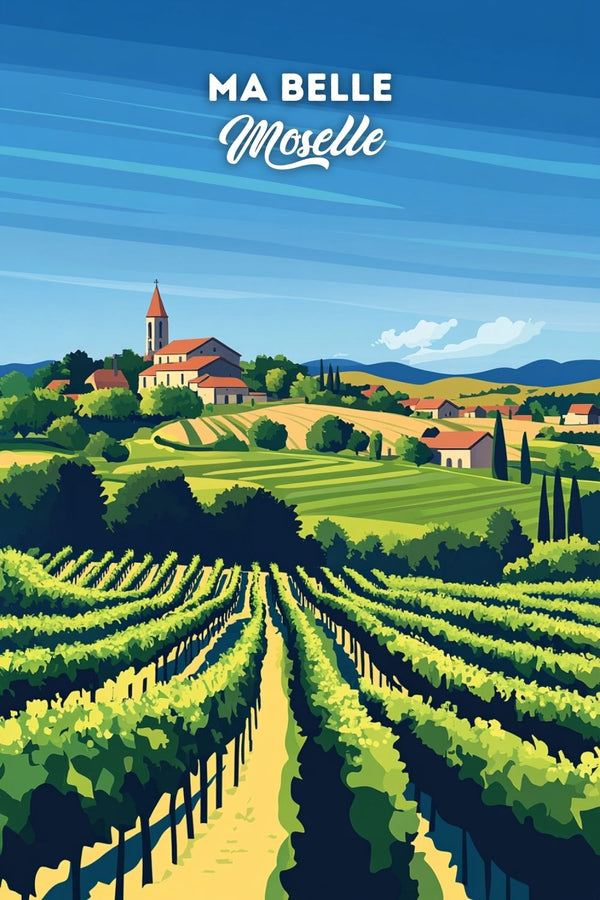 Affiche Moselle - Les vignes de la Moselle