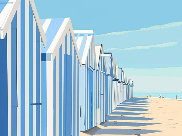 Affiche Posters cabine plage mer tendance idée décoration murale style contemporain créatif