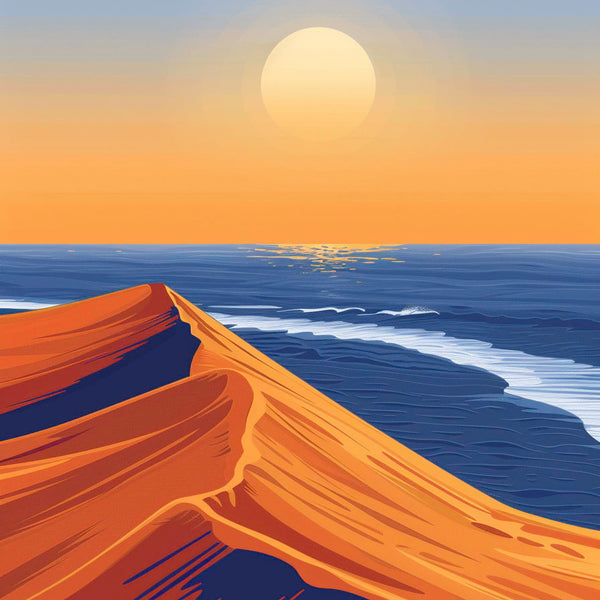 Affiche dune du pilat illustration vintage