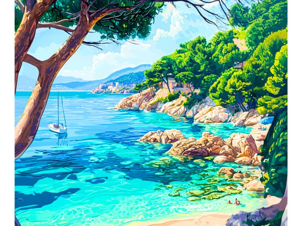 Affiche vintage Le Lavandou déco murale Méditerranée