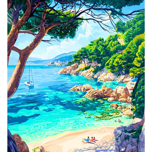 Affiche vintage Le Lavandou déco murale Méditerranée