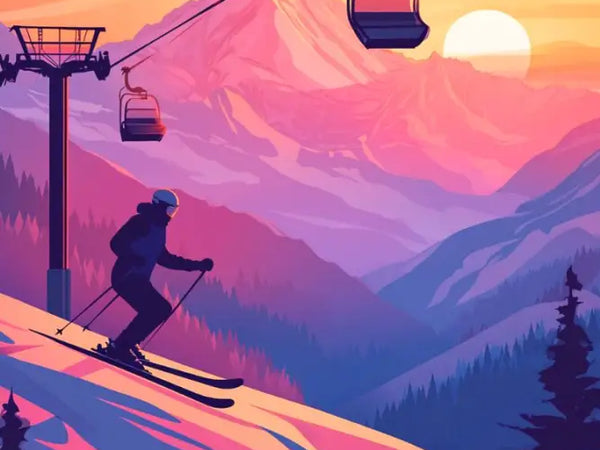 Captivantes, Affiches, Coucher de Soleil, Ski, Alpes, Montagne, Décoration, Murale, Photographie, Paysage.