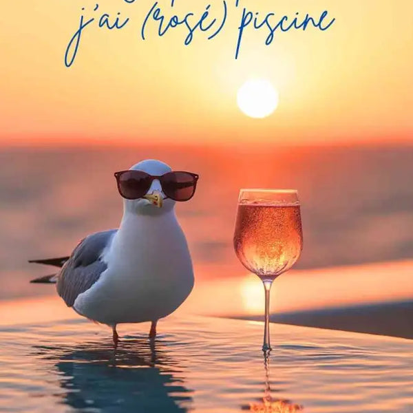 Affiche Drole - Je peux pas j’ai rosé piscine
