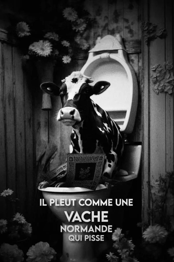 Affiche Normandie - Il pleut comme une vache qui pisse