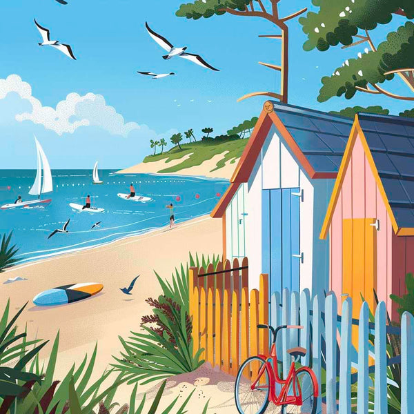 Poster vintage ile d'oléron illustration belle