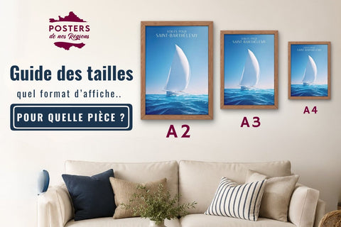 guide des tailles, pièce, format, affiche, salon