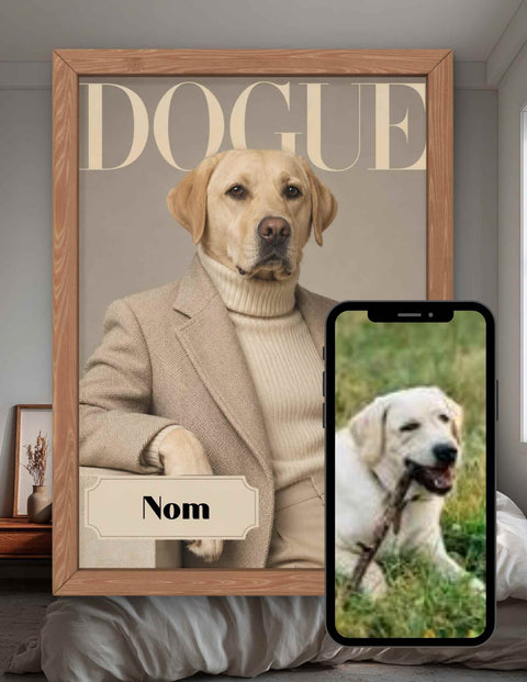 Votre chien en couverture - Magazine Dogue - Personnalisable