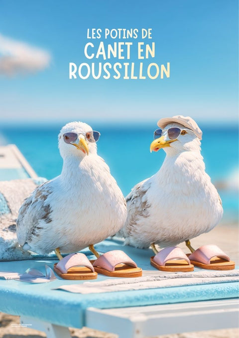 affiche, potins, Canet-en-Roussillon, drôle, rigolo, humour, copain, copine, idée cadeau, Roussillon
