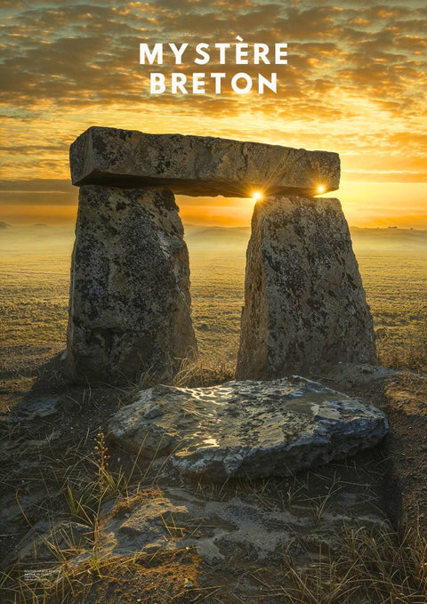 Affiche Bretagne - Alignement Dolmens et Menhirs