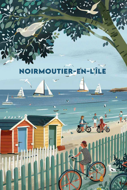 Affiche Bretagne noirmoutier illustration vintage