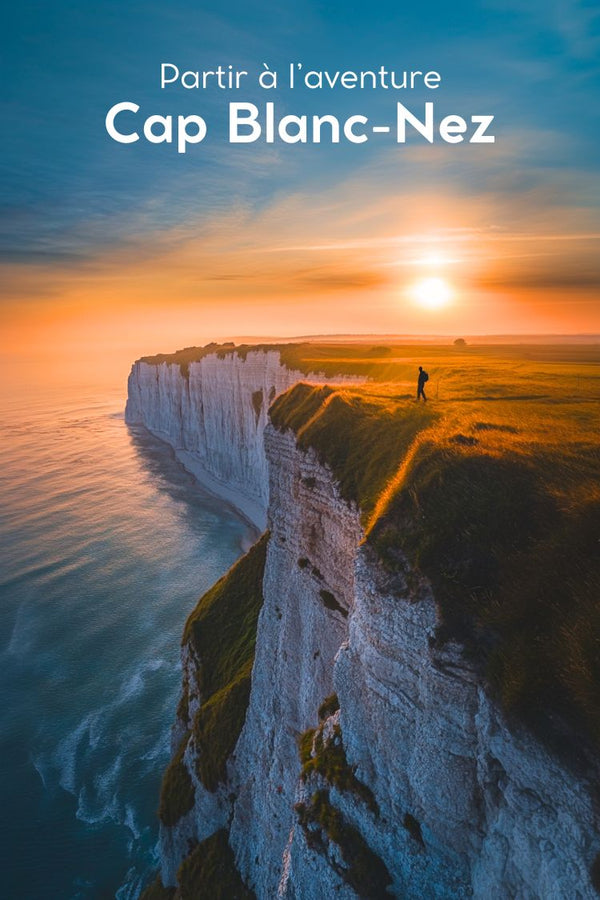 Affiche, Cap blanc nez, Drone, Coucher de Soleil, Nord Pas de Calais, Paysage, Nature, Mural, Photo aérienne, Décoration.