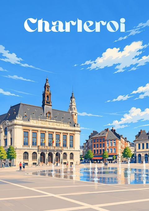 affiche, Charleroi, tableau, cadre, à encadrer, maison, gîte, Wallonie, Belgique, décoration murale