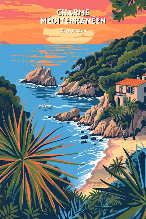 Affiche poster vintage mediterranee