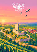 affiche, Château du Wineck, Alsace, sunset, coucher de soleil, paysage, campagne, château, souvenir, décoration murale