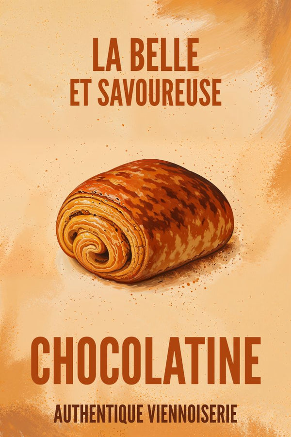 Affiche, Rétro, Vintage, Design, Publicité, Ancienne, Chocolatine, Promotion, Dessert, Art.