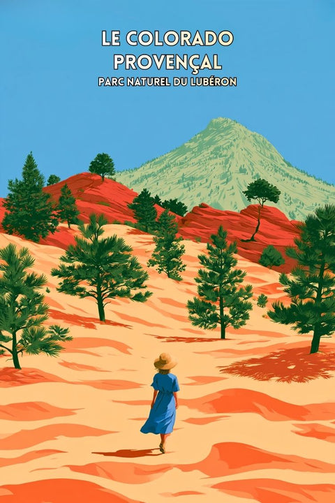 Affiche Parc Naturel du Luberon - Couleurs flamboyantes