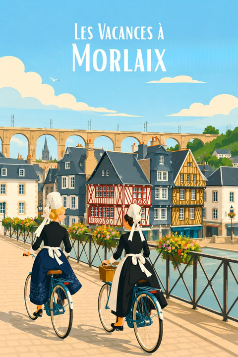 Affiche Morlaix - Vintage, Mer, Pont