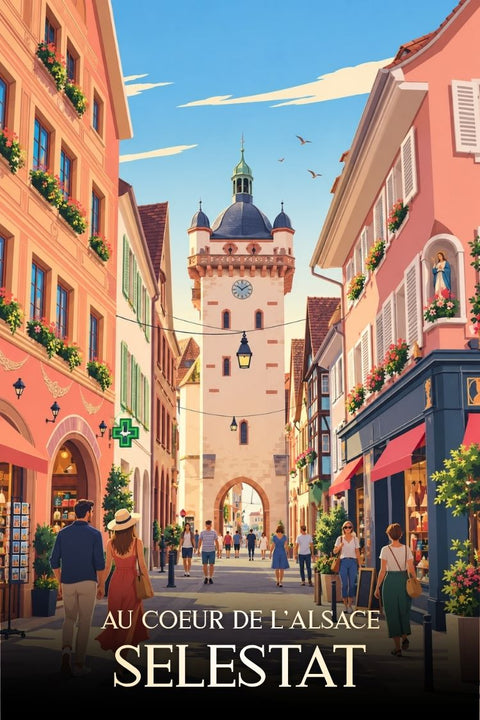 Affiche Selestat - Rétro Vintage Déco