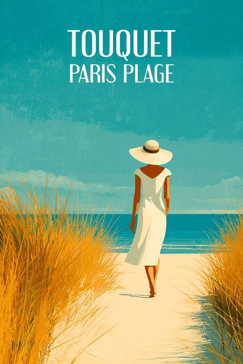 Affiche Touquet - Art plage moderne