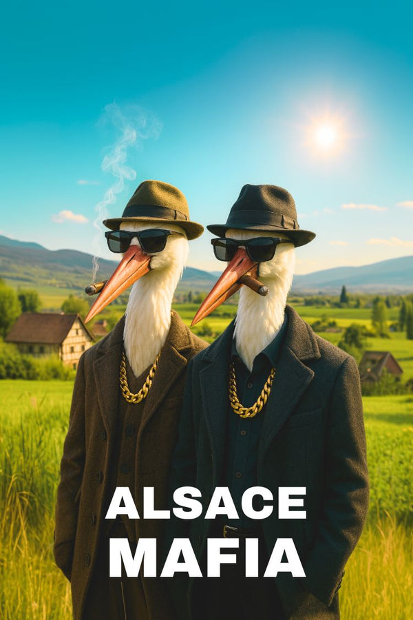 Alsace, affiche, humoristique, cadeau, drôle, déco, France, dessin, caricature, souvenir.