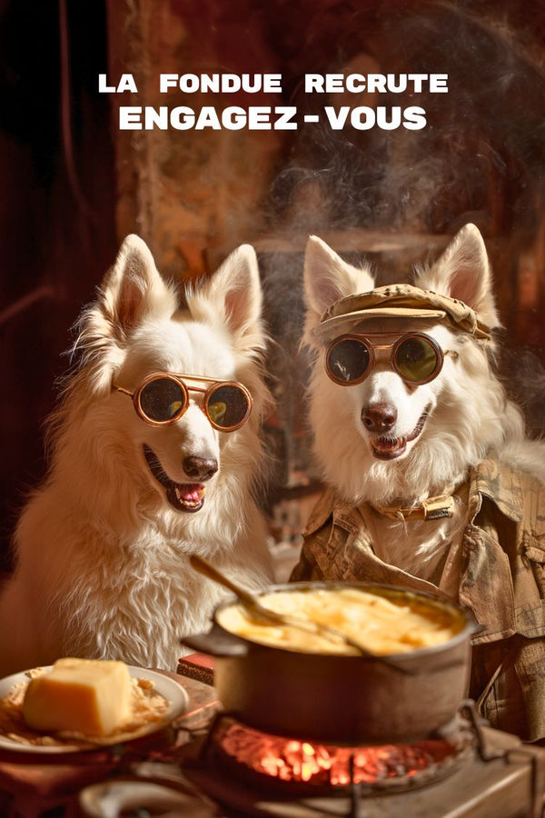 Fondue, Recrute, Affiche, Drôle, Chien, Amusant, Humour, Décoration, Poster, Animaux.
