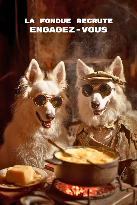 Fondue, Recrute, Affiche, Drôle, Chien, Amusant, Humour, Décoration, Poster, Animaux.