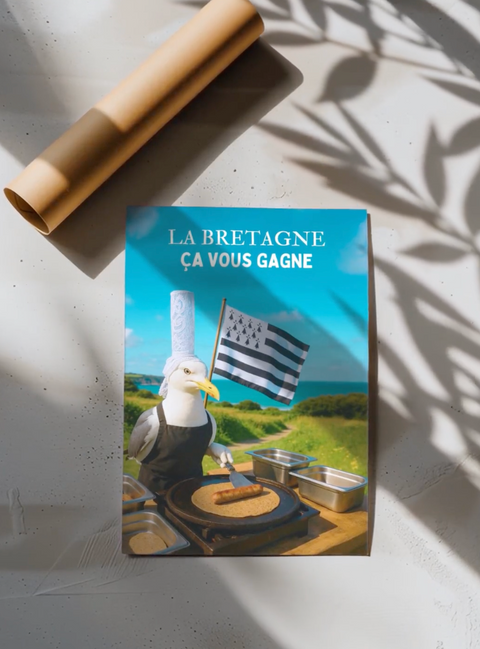 Affiche Galette Saucisse Bretagne - Humour et Gastronomie