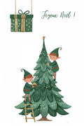 Noël, affiche, illustrée, lutin, cadeaux, décoration, festif, saisonnier, joyeux, graphique