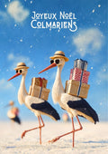 affiche, Joyeux Noël, Colmariens, Colmar, cadeau, carte postale, vœux, rigolote, originale, Alsace