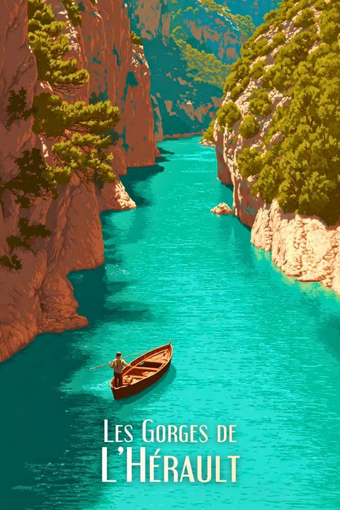 Affiche Gorges Hérault - Rétro Vintage Nature