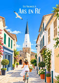 affiche, Ars-en-Ré, île de Ré, vacances, aesthetic, design, souvenir, tourisme, décoration murale, Charente-Maritime