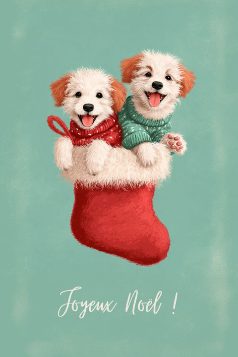Adorable, chien, mignon, affiche, Noël, coup de cœur, garanti, cadeau, décoration, festif.
