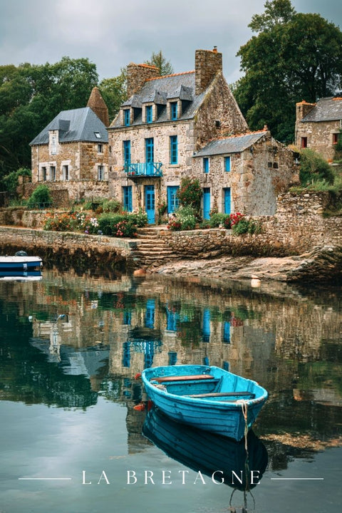 Affiche Maison Bretagne bord mer - Typique