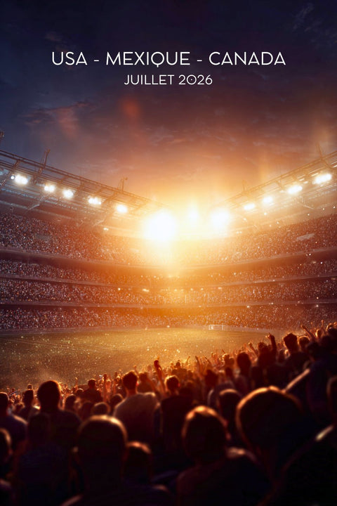 Affiche Stadium USA Mexique Canada 2026 - Déco juillet - Adolescent sport.