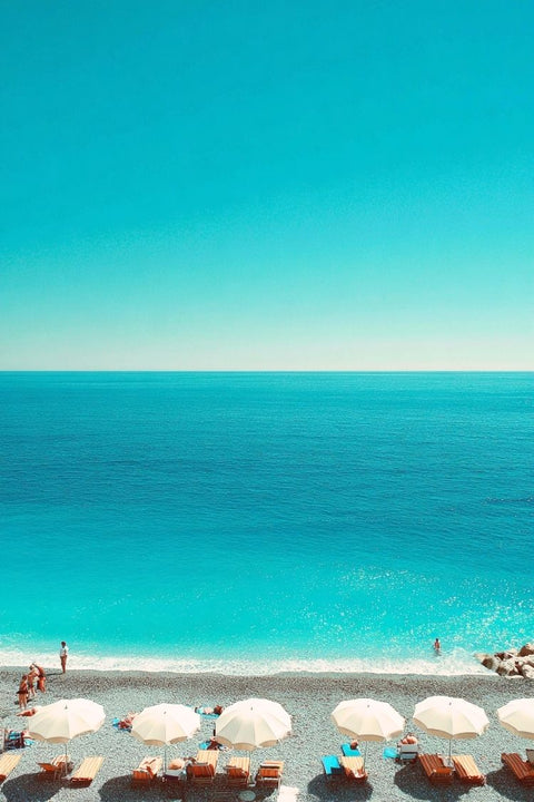 Affiche Plage Côte d'Azur - Vacances en famille