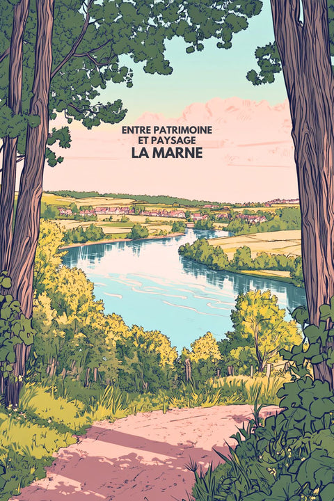 Affiche Marne - Entre patrimoine et paysage