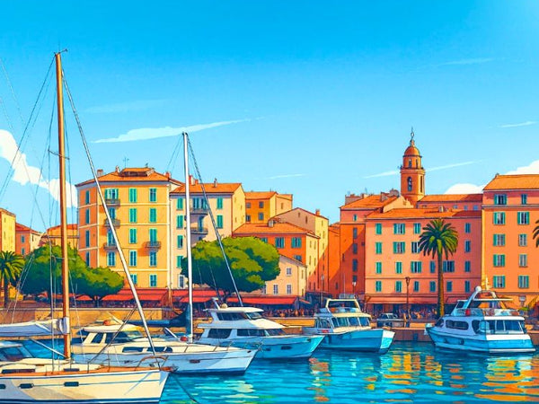 Ajaccio, Retro, Charme, Poster, Vintage, Design, Unique, Corse, Décoration, Art mural