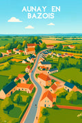 Aunay en Bazois, affiche, poster, haute définition, décoratif, mural, impression, qualité, durable, décor intérieur.