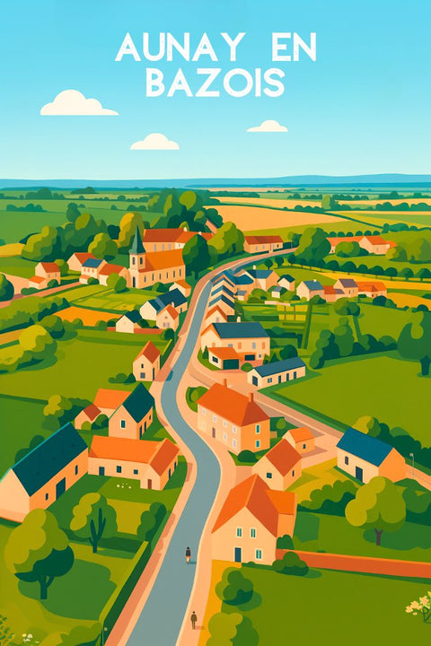 Aunay en Bazois, affiche, poster, haute définition, décoratif, mural, impression, qualité, durable, décor intérieur.
