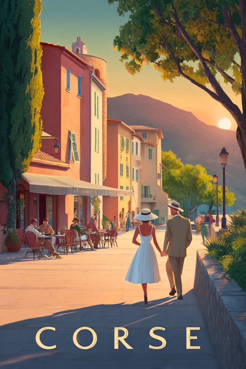 Affiche Bar Corse - Couple amoureux