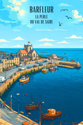 Affiche, Poster, Barfleur, Perle, Val de Saire, Cotentin, Décoration, Mural, Imprimé, Touristique.