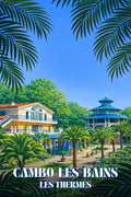 Affiche, Poster, Illustrée, Thermes, Cambo Les Bains, Décoration, Art, Graphique, Voyage, Souvenir.